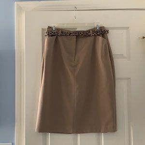 Tan skirt with belt and pockets